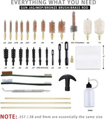 Compact Universal Gun Cleaning Kit for .22/9MM/.223/.308/.45 w/ Case