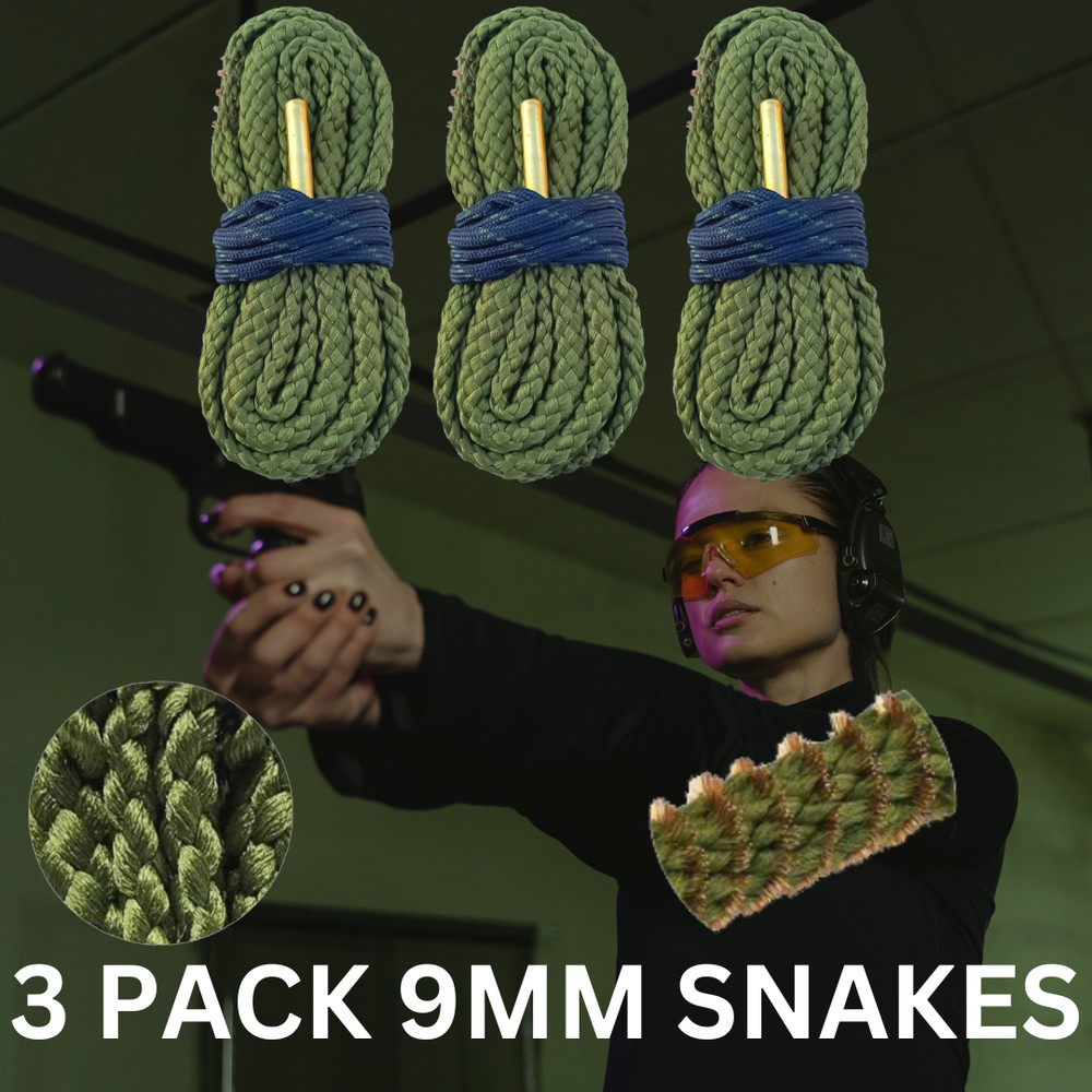 9MM Bore Cleaning Barrel Snakes 3 Pack Value Pack Free Fast Shipping Fast Clean