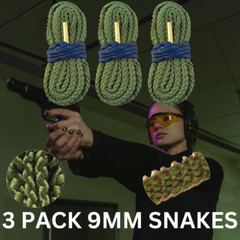 9MM Bore Cleaning Barrel Snakes 3 Pack Value Pack Free Fast Shipping Fast Clean