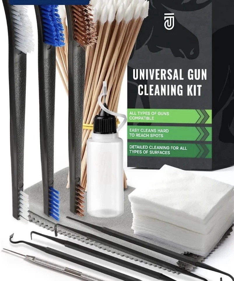 Gun Cleaning Kit Complete – 3″ Gun Cleaning Patches 9mm / 5.56 / 12ga, Double He