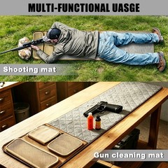 Portable Gun Cleaning Mat Heavy Duty Roll Up Rifle Clean Pad w/Pouch fr Shooting
