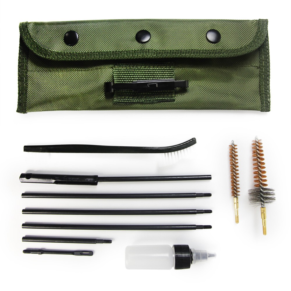 Gun Rifle .22cal 5.56mm Airsoft Cleaning Kit Storage Pouch Bag Brushes Set