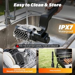 Electric Grill Brush for Outdoor Grill – 16-Inch Handle BBQ Grill Brush