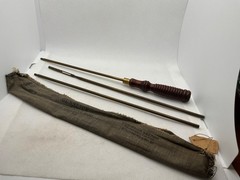 Vintage Gunslick .22 Cal Rifle Cleaning Rod Set Brass Wood Handle Bag USA NJ