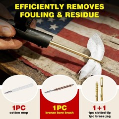 .22 .223 Caliber Gun Cleaning Kit – Rifle & Pistol Cleaner with Oil, Snake, Brus