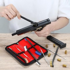 Compact 9-Piece Gun Cleaning Kit: Versatile Brushes & Picks Organized