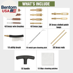 Universal Handgun Cleaning Kit, 16 Piece Gun Cleaning Kit with Cleaning Rod, Bor