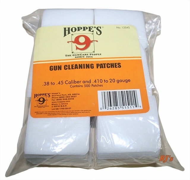 Hoppe’s Gun Cleaning Patches .38-.45 cal / .410-20 ga 500ct #1204S FREE SHIP!
