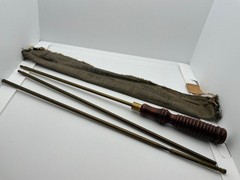 Vintage Gunslick .22 Cal Rifle Cleaning Rod Set Brass Wood Handle Bag USA NJ