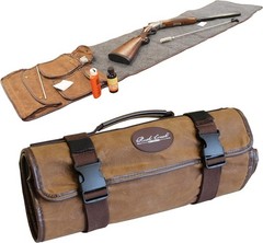 Portable Gun Cleaning Mat w/Waxed Canvas Handle and Pockets Shooting Mat Brown