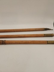 Vintage 3 pc Wood Wooden Rifle Shotgun Gun Barrel Cleaning Rod w/ Brass Jag Tip