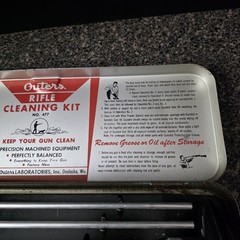Vintage Outers Gunslick No 477 Rifle Cleaning Kit Steel Case Red Made In USA