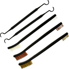 Gun Rifle Pistol Cleaning Brushes and Double Ended Picks 5 Pc 7″ Set NEW