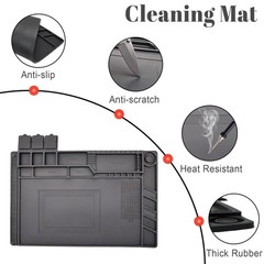 Cleaning Mat, Thickened Magnetic Mat with Organizer Parts Tray and Ruler, Ant…