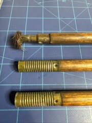 Antique 3 piece Wood Shotgun Cleaning Threaded Rod With One Attachment, Nice