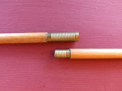 VINTAGE HIBBARD WOOD & BRASS SHOTGUN CLEANING ROD 2 PIECES 37″ TOTAL LENGTH