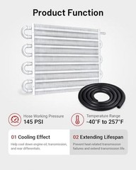 Silver 5/16″ Transmission Oil Cooler Tube and Fin Kit – 8 Pass – Universal