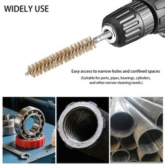 8 Pcs Brass Bore Brush Bristles Cleaning Brush with 1/4 Inch Hex Shank