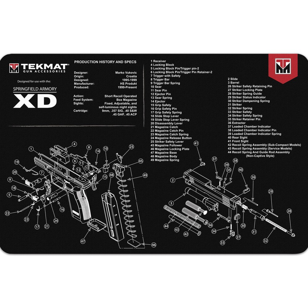 TekMat Original Gun Cleaning Mat – 17″ X 11″ – Springfield Armory XD