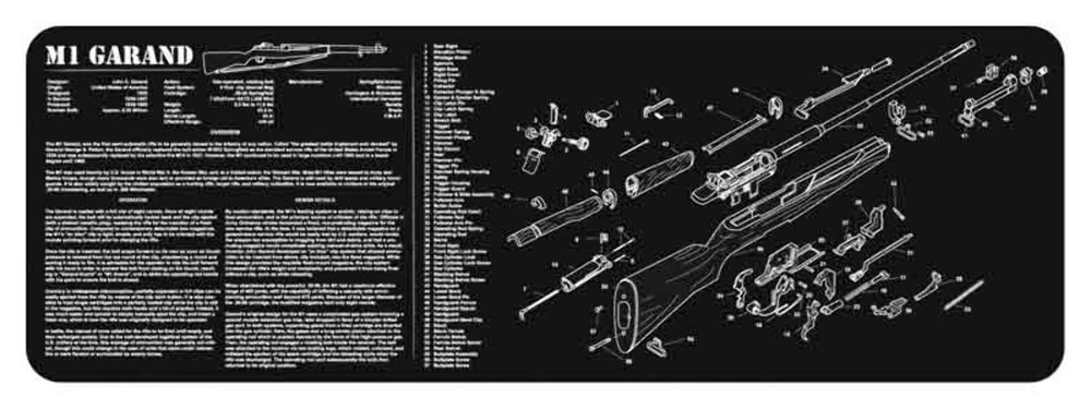 TekMat M1 Garand Gun Cleaning Mat Black Oversized TEK-R36-M1GARAND-BK