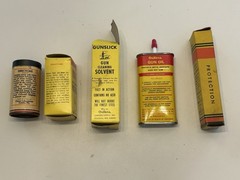 Vintage Lot of 5 Outers Gunslick Patches Grease Solvent And 445 Gun Oil