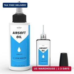 Airsoft Oil 2 Oz & 1 Oz Needle Oiler 100% Silicone Air Gun Oil, Multi-Purpose Ai