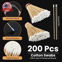 400 Pcs Gun Cleaning Patches + 200 Pcs Gun Cleaning Swabs, Gun Cleaning Supplies
