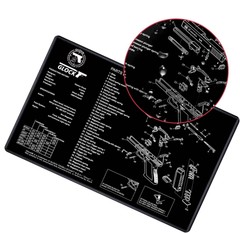 Pistol Cleaning Bench Glock Mat 17”X14” w/Pistol Parts List View Non-Slip NEW