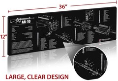 TekMat 36in Printed Gun Cleaning Mat , Black, TEK-36- Bench Mat