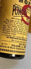 Vintage 1937 Hoppe’s Nitro Powder Solvent No. 9, Bottle Only/No Contents