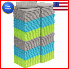 Aidea Microfiber Cleaning Cloth-100Pk Soft Microfiber Towels For Cars Absorbent