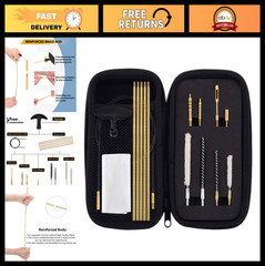 .177 & .22 Cal Airgun Cleaning Kit – Cotton Mop, Brass Rod, Nylon Brushes, Compa