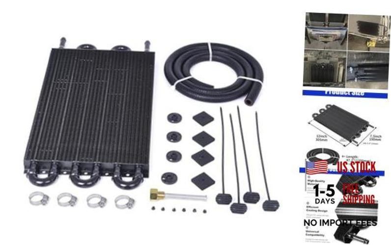 Black 5/16″ Universal Transmission Oil Cooler – 6 Pass Tube & Fin – 6 Pass