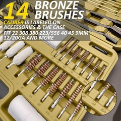 Universal Gun Cleaning Kit with Mat and Portable Case for All Calibers