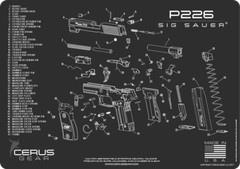 For Sig Sauer P226 P 226 9mm .40 45 Armorers Gun Cleaning Bench Mat Cerus Gear