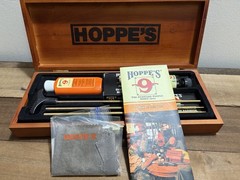 Hoppe’s .22 Cal Gun Cleaning Kit w/ Wooden Case, Oil, Bore Cleaner, Patches