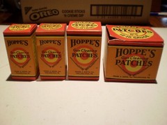 Vtg 4 Hoppe’s Gun Cleaning Patches No 1 2 3 & 5 12-16 Gauge Boxes .22-.270-.35