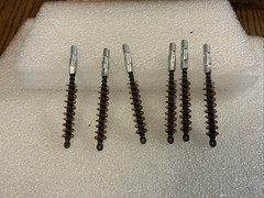 Lot of 6 NOS,Kleen Bore Pistol Chamber Bronze Brushes,.25/.257 Caliber