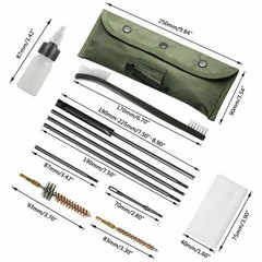 For .22LR, .223, .257, 5.56mm Rifle Gun Cleaning Kit Brush Cleaner with Pouch