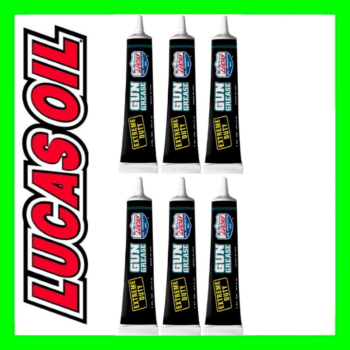 6 PK-LUCAS Extreme Duty Gun Grease 1oz Tube Lubricates long term Protection