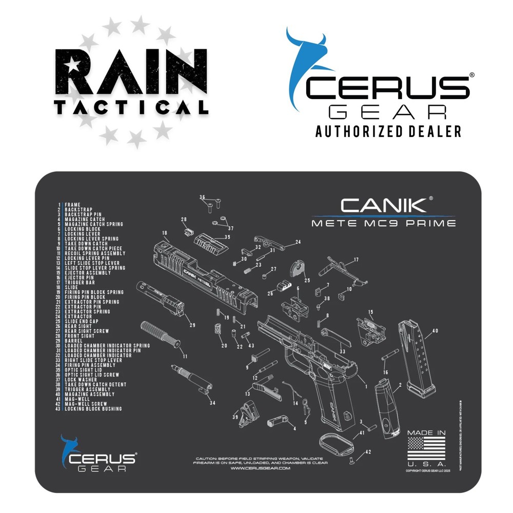 Canik METE MC9 Prime Schematic Handgun Mat Grey
