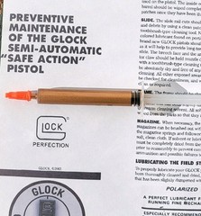 COPPER COLORED LUBRICANT Fits GLOCK Large 3ML Orange Cap Factory Applicator