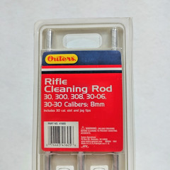 Outers 41605 3pc Rifle Cleaning Rod Kit .30 Cal Jag Tips NIP