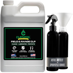Field & Range Gun Oil CLP – 1 Gallon Plastic Jug with 2 Spray Bottles & Funnel |