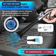 2 Nozzles Air Cleaning Gun, Dry Cleaning Gun Quickly Blasts Dust, Dirt and Grime