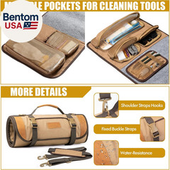 Large Gun Cleaning Mat for All Guns, Roll up Rifle Cleaning Pad with PVC Accesso