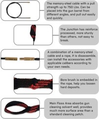 Guns Snake Cleaner for Rifle Pistol Shotgun Bore Rope Snake Cleaning Tool Kit US