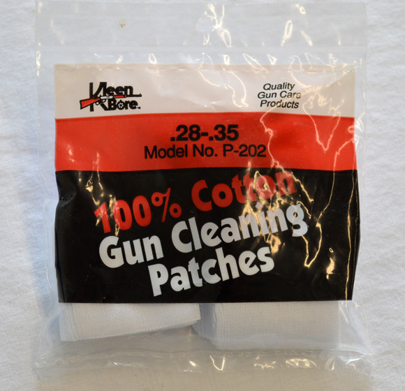 KleenBore Cotton Gun Cleaning Patches P-202 .28 -.35 cal.