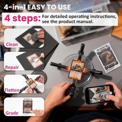 Trading Card Care Cleaning Kit 223 Pcs with Grading and Flattening Tools for TCG