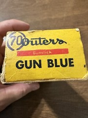Vintage Outers Gunslick No 450 Gun Blue Bottle 1/4 Full w/Box by Outers Lab